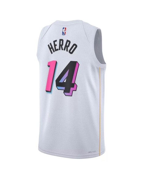 Herren Nike White 2022/23 Miami Heat Taylor Herro No. 14 Swingman Trikot mit City Edition