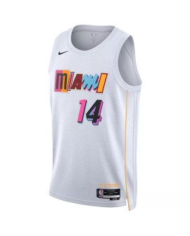 Herren Nike White 2022/23 Miami Heat Taylor Herro No. 14 Swingman Trikot mit City Edition