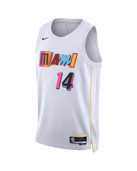 Herren Nike White 2022/23 Miami Heat Taylor Herro No. 14 Swingman Trikot mit City Edition