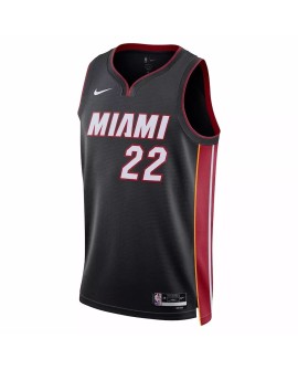 Jimmy Butler Miami Heat No. 22 Black 22/23 Herren Swingman Shirt mit Icon Edition