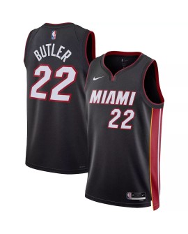 Jimmy Butler Miami Heat No. 22 Black 22/23 Herren Swingman Shirt mit Icon Edition
