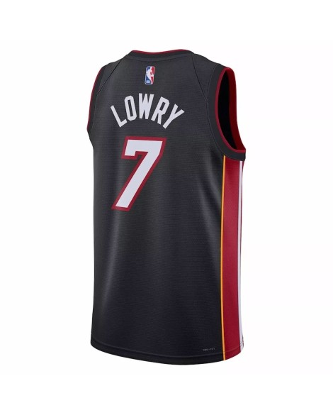 Herren 22/23 Schwarzes Kyle Lowry No. 7 Miami Heat Swingman Trikot mit Icon Version