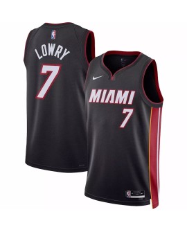 Herren 22/23 Schwarzes Kyle Lowry No. 7 Miami Heat Swingman Trikot mit Icon Version