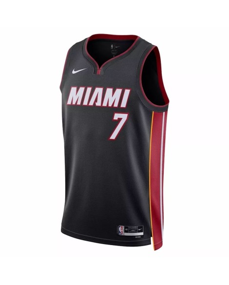 Herren 22/23 Schwarzes Kyle Lowry No. 7 Miami Heat Swingman Trikot mit Icon Version