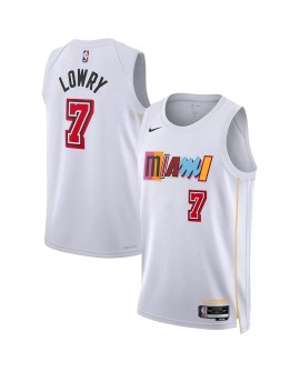 Miami Heat Kyle Lowry #7 Nike Blanc 2022/23 Swingman Maillot mit City Edition
