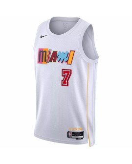 Miami Heat Kyle Lowry #7 Nike Blanc 2022/23 Swingman Maillot mit City Edition