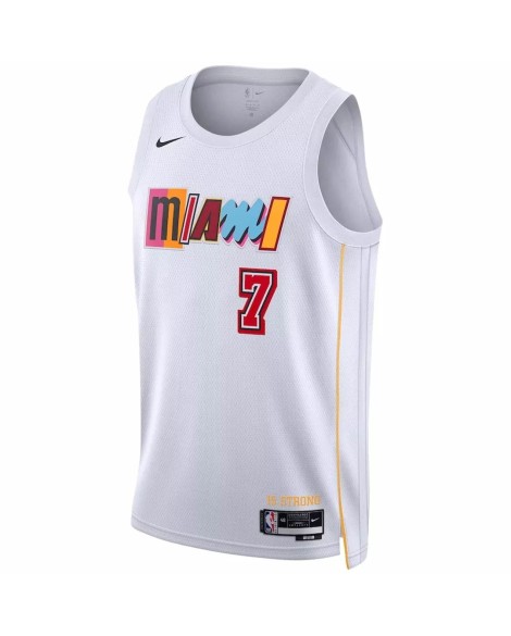 Miami Heat Kyle Lowry #7 Nike Blanc 2022/23 Swingman Maillot mit City Edition